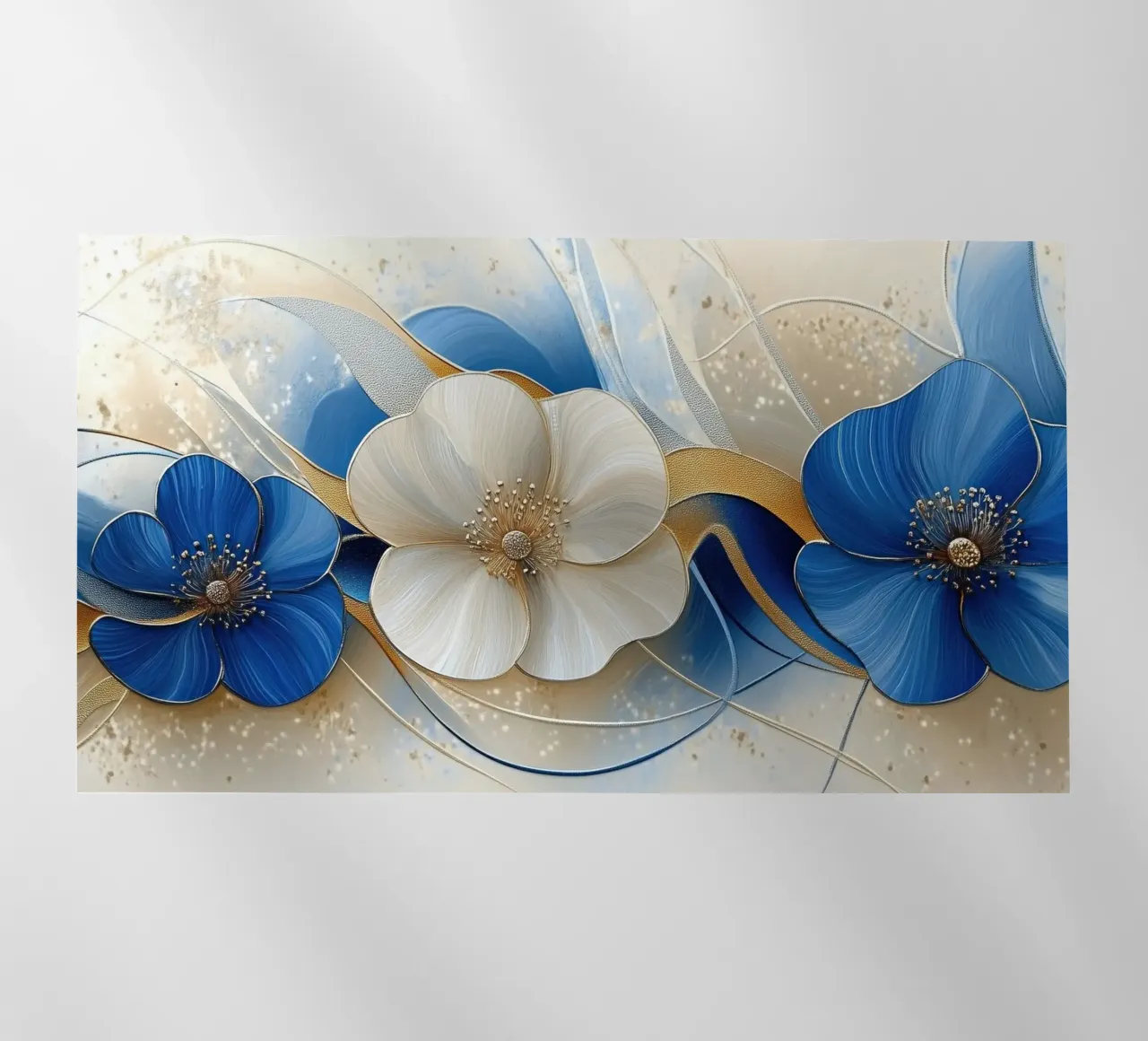 Fiori crema e blu pellicola backlit da Imagine