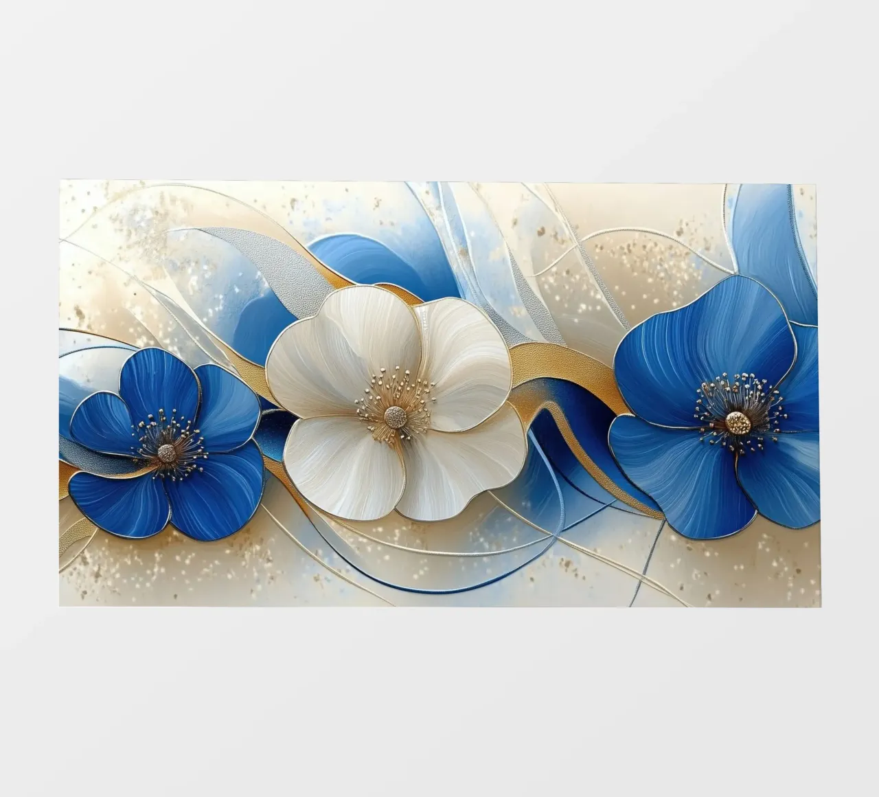Fiori crema e blu pellicola backlit da Imagine