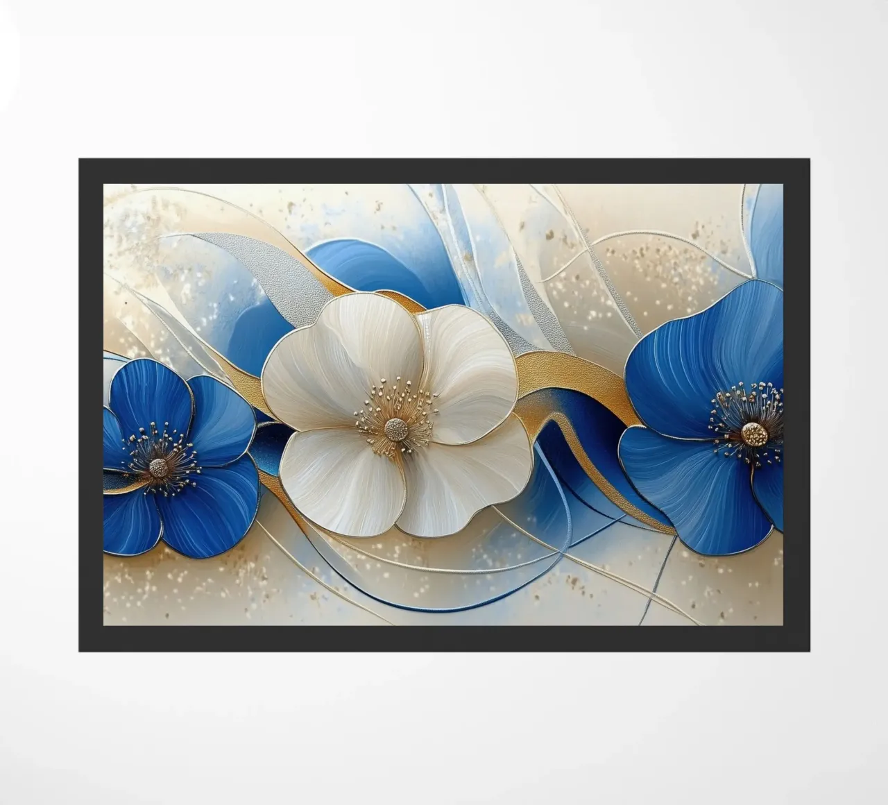 Fiori crema e blu zerbino da Imagine