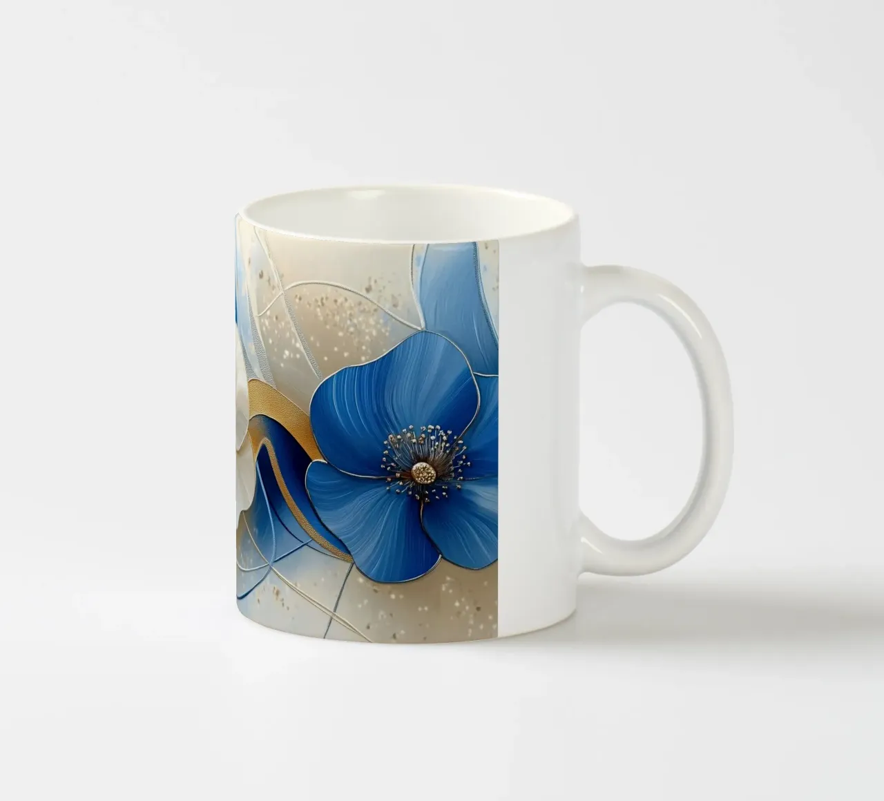 Fiori crema e blu tazza in ceramica da Imagine
