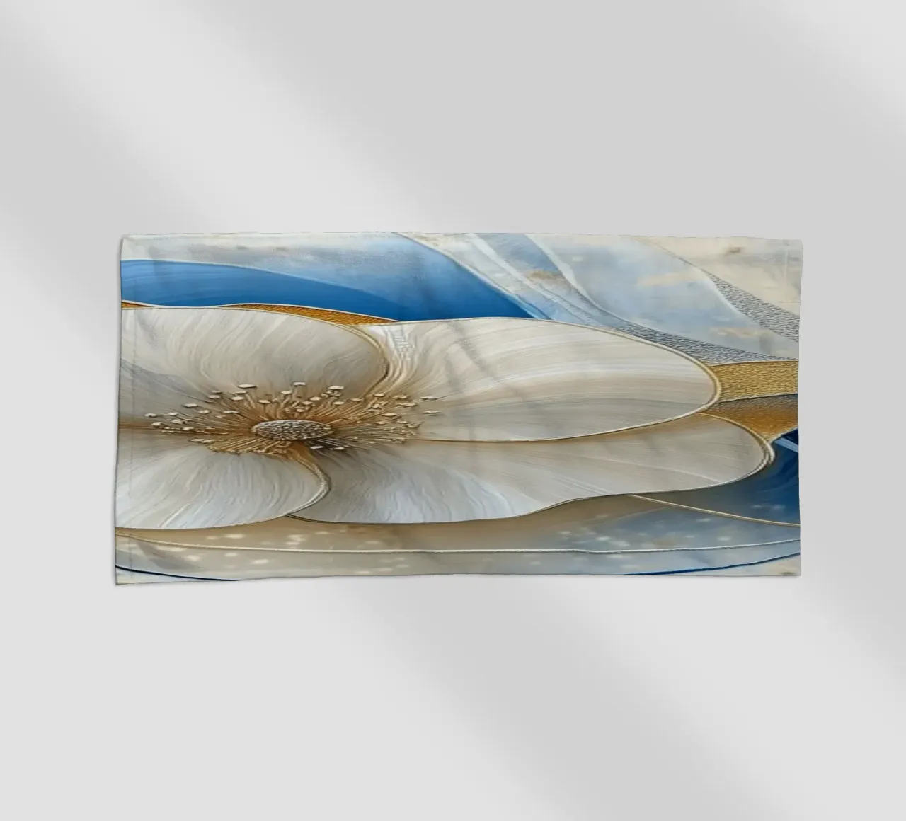 Fiori crema e blu telo mare da Imagine