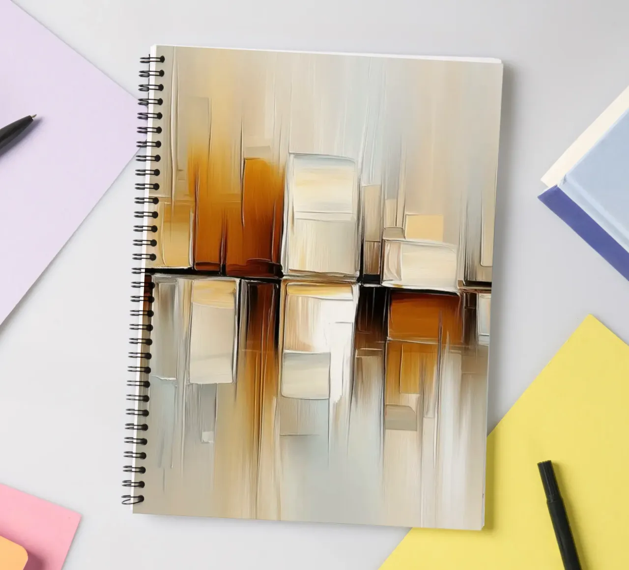 Modern abstract spiral notebook by Imagine