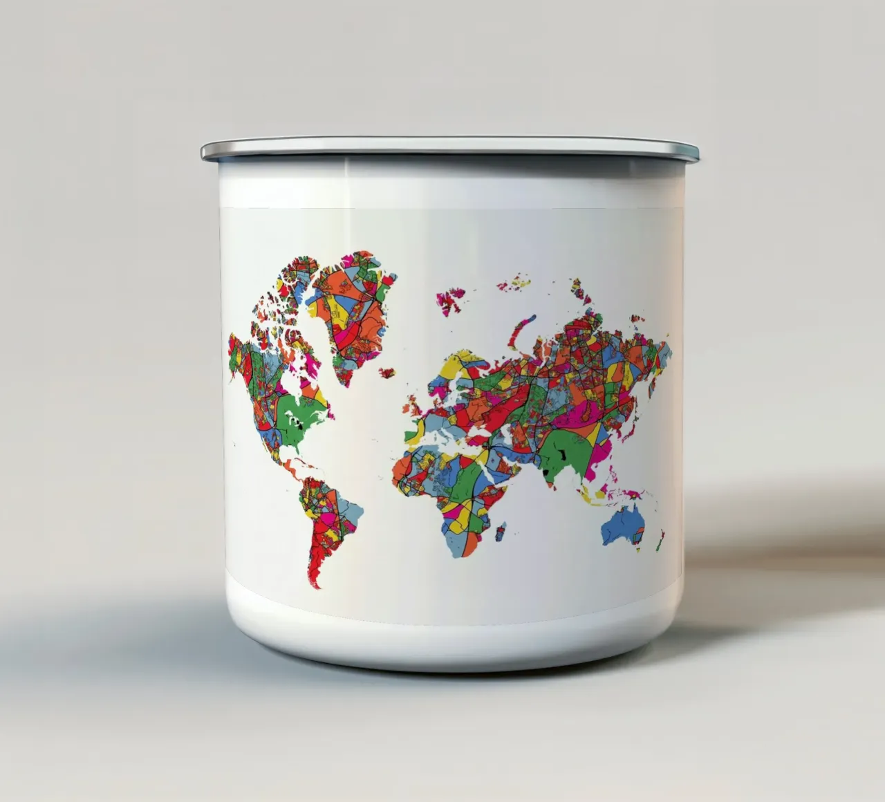 World Map II emaille mok van The Cartography Collection