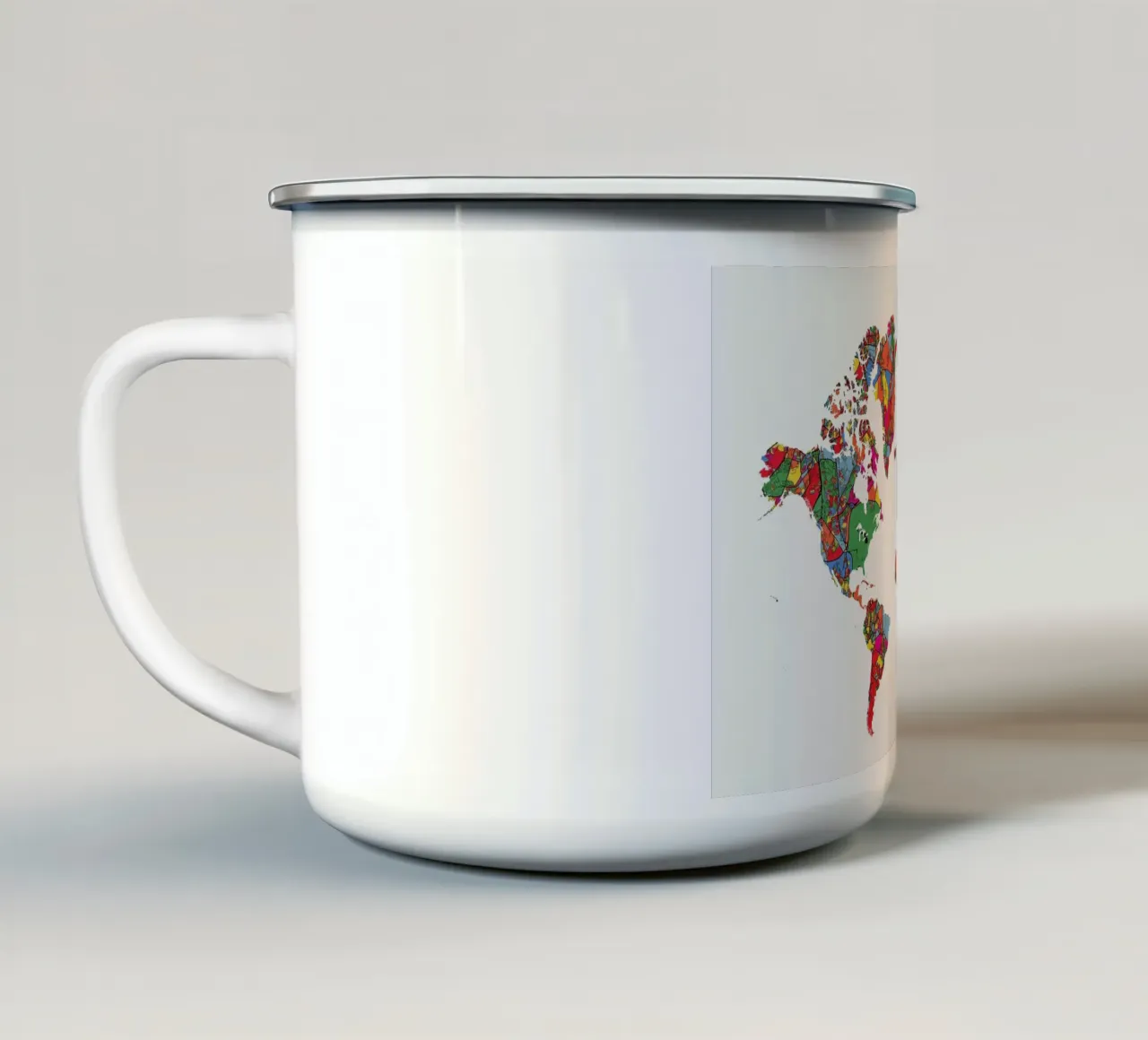 World Map II Emaille Tasse von The Cartography Collection