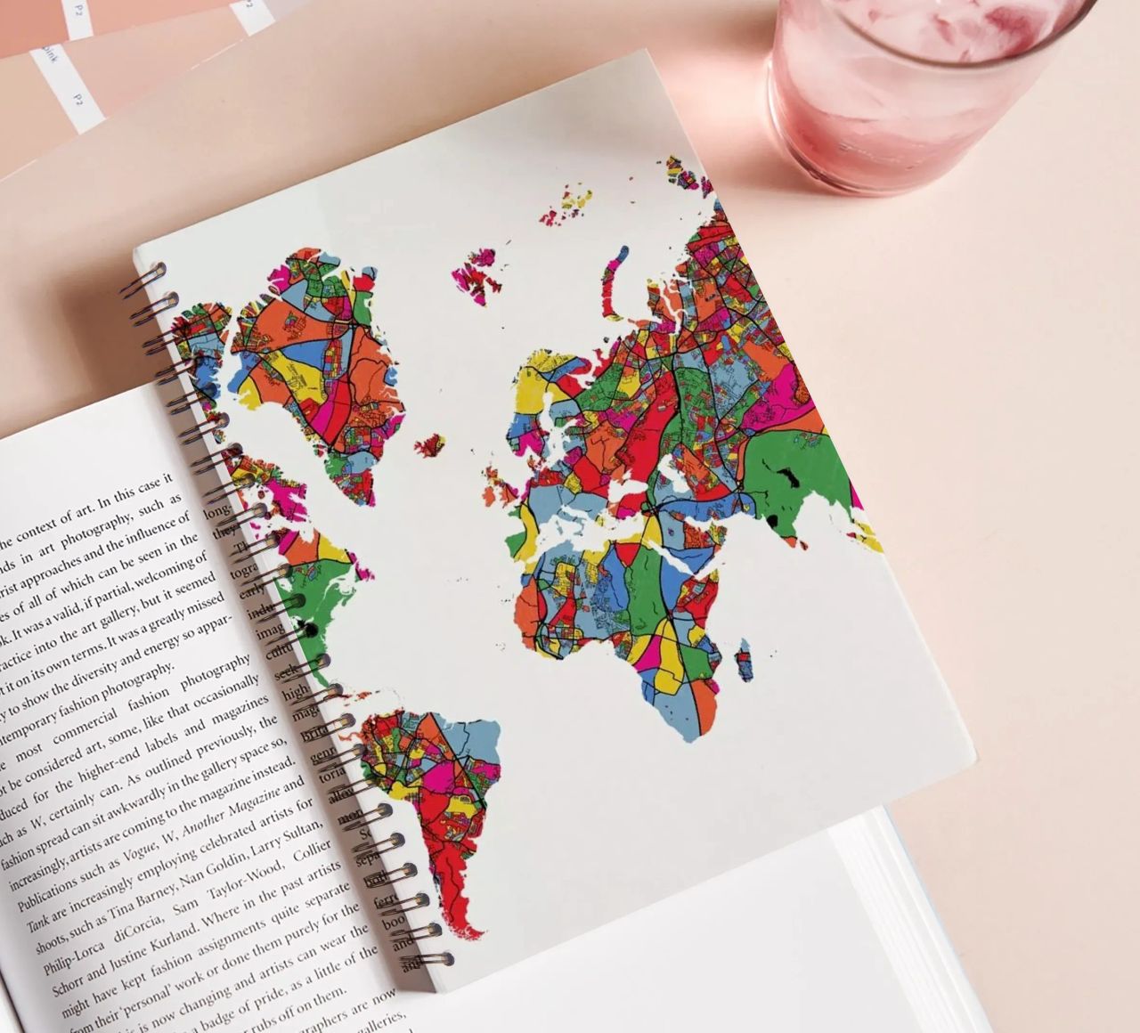 World Map II spiral notebook by The Cartography Collection