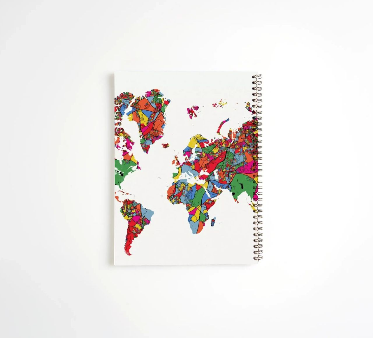 World Map II spiral notebook by The Cartography Collection