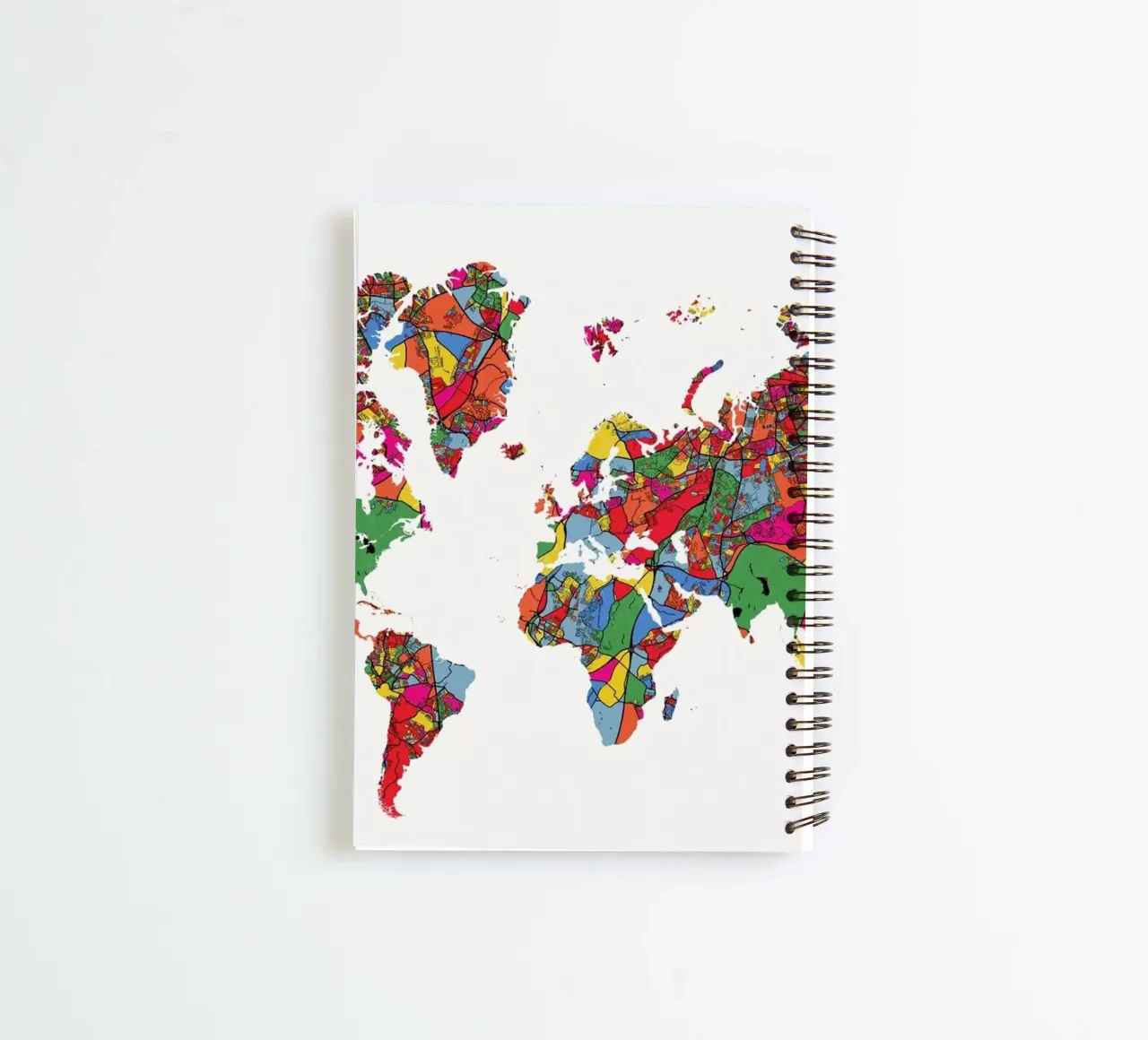 World Map II spiral notebook by The Cartography Collection