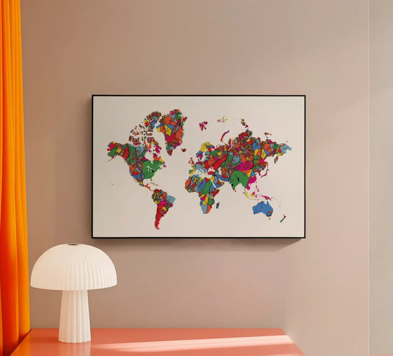 World Map II plexiglass da The Cartography Collection