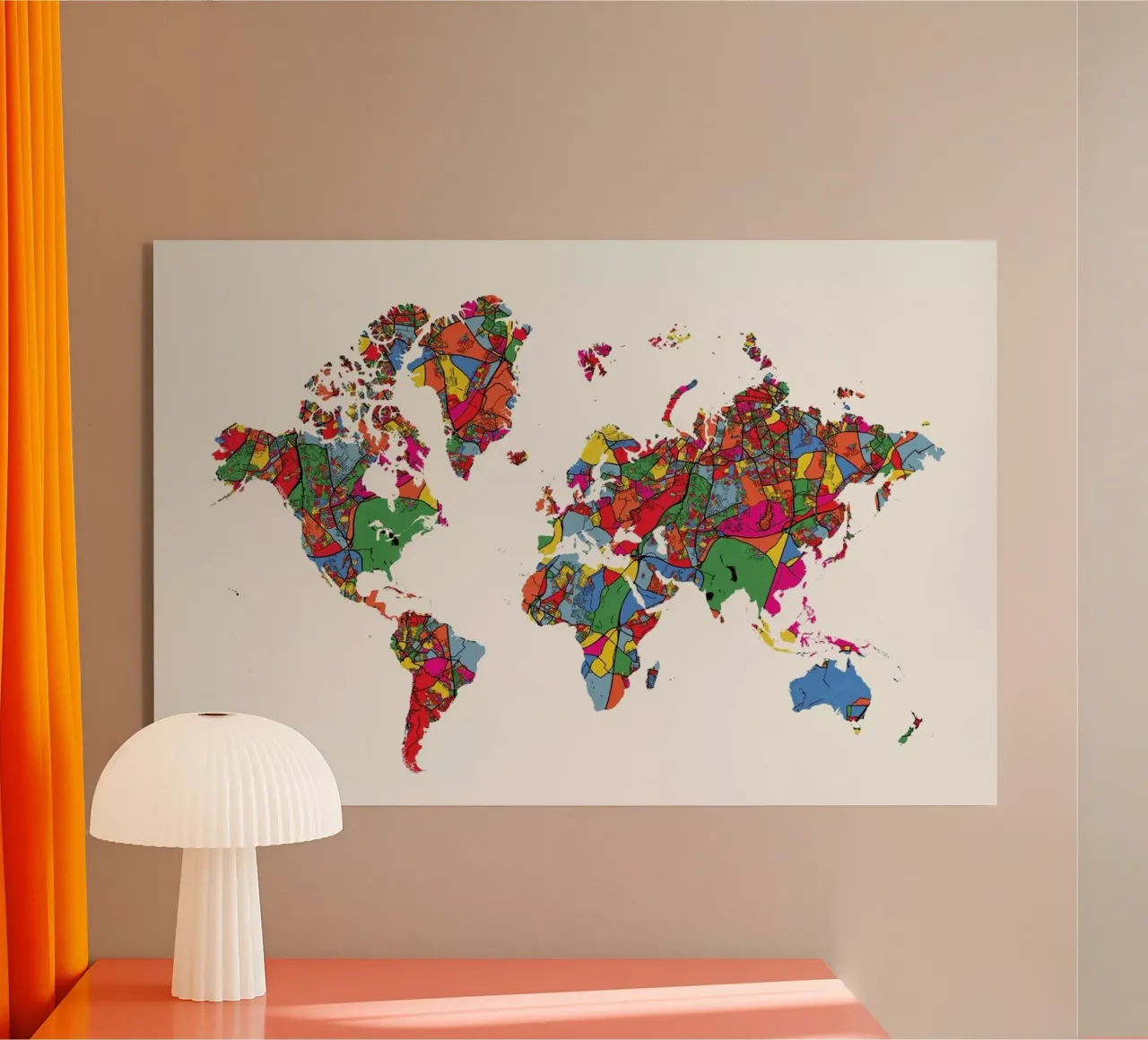 World Map II plexiglass da The Cartography Collection