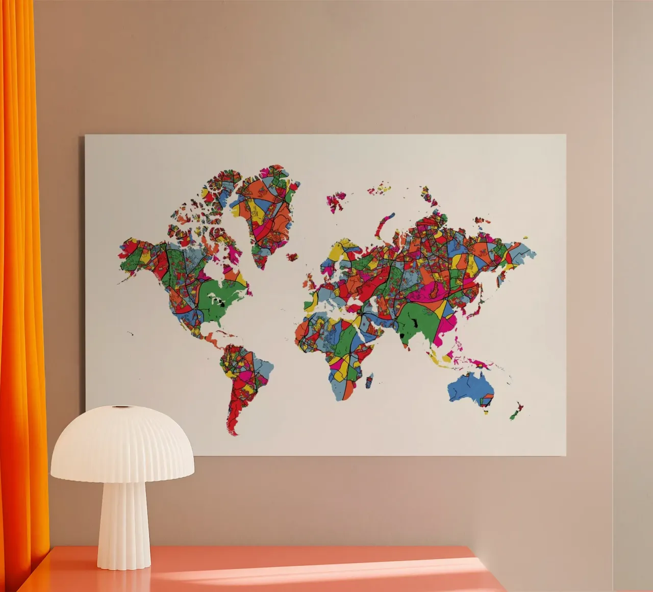 World Map II alluminio dibond da The Cartography Collection