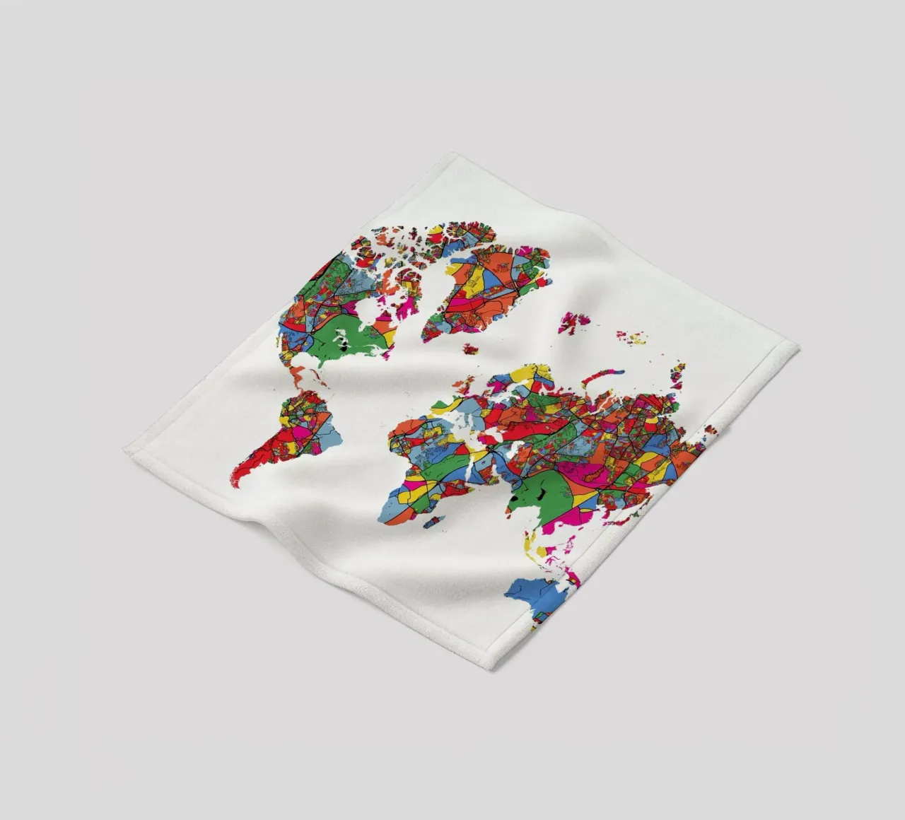 World Map II coperta in pile da The Cartography Collection