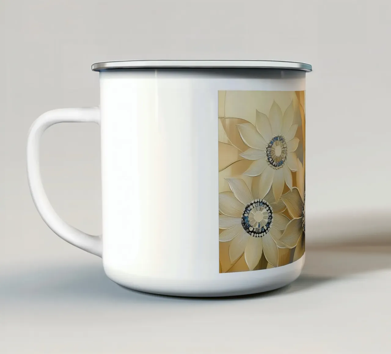 Fiori astratti tazza in smalto da Imagine