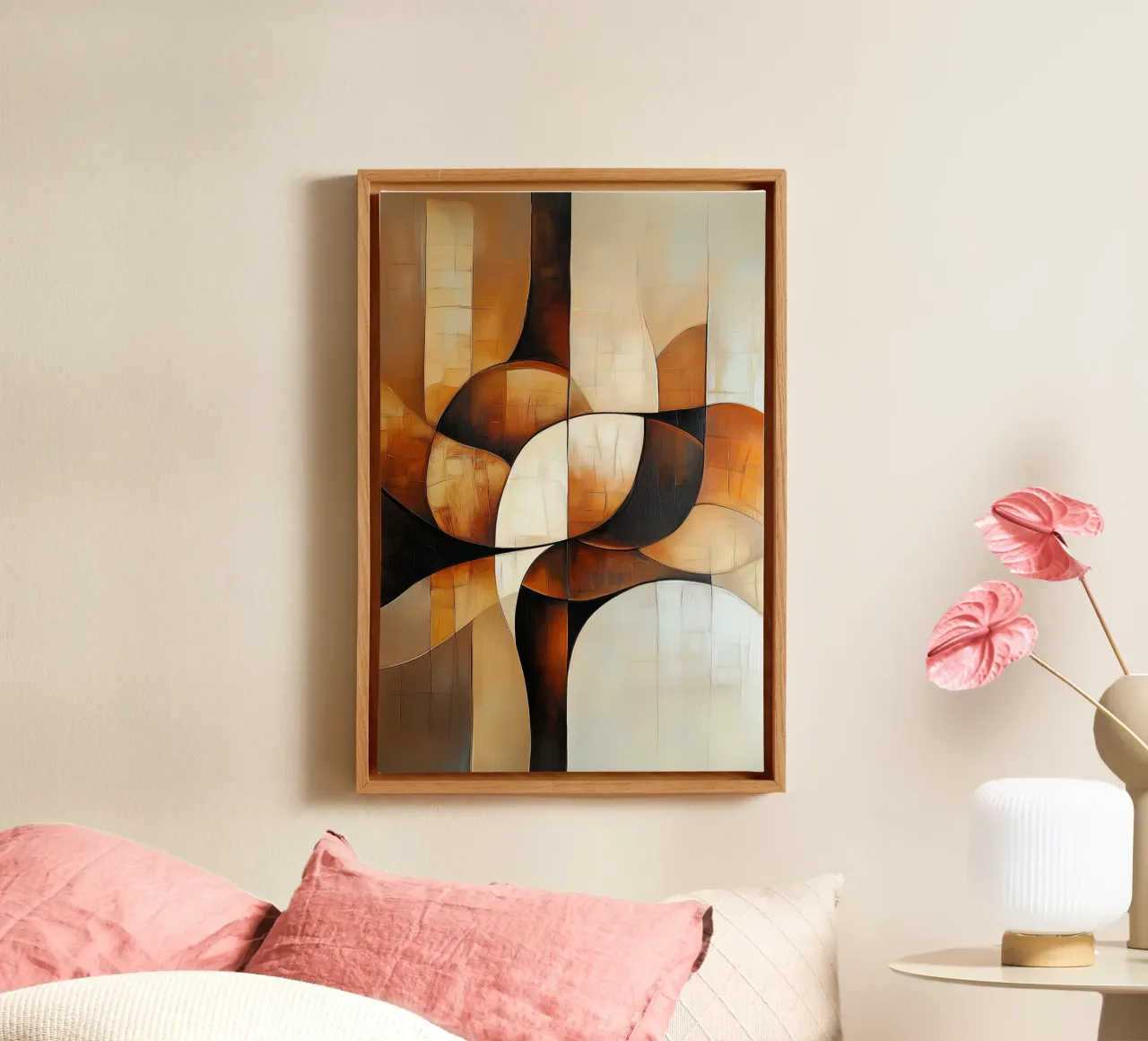 Modern abstract canvas met Baklijst van Imagine