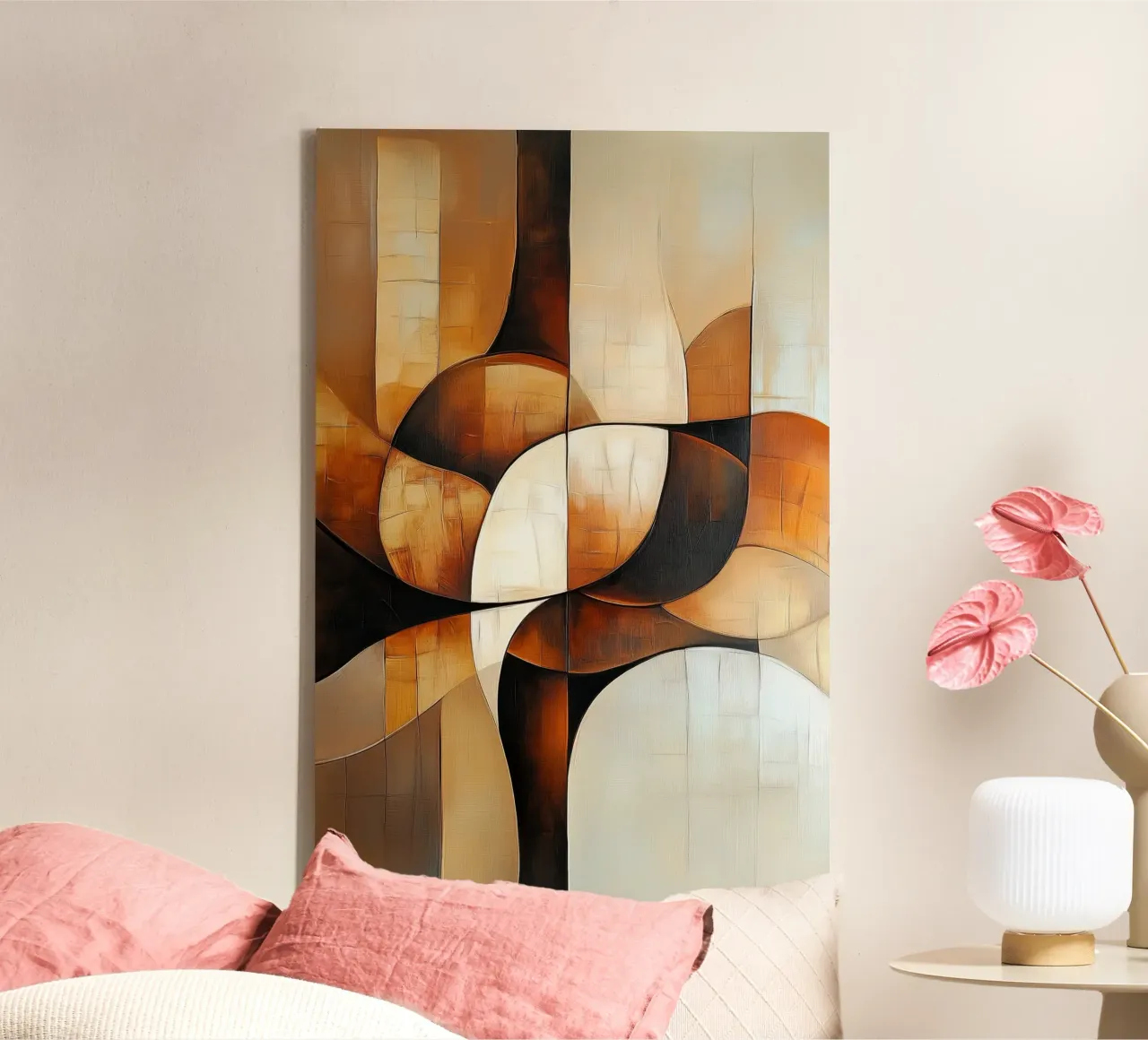 Modern abstract canvas met Baklijst van Imagine