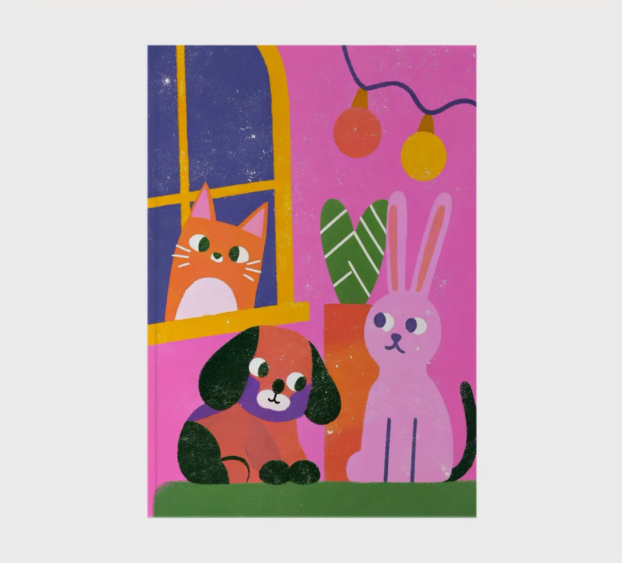 Retro Pop Cat Dog Rabbit notebook by THE LATEST SHOP