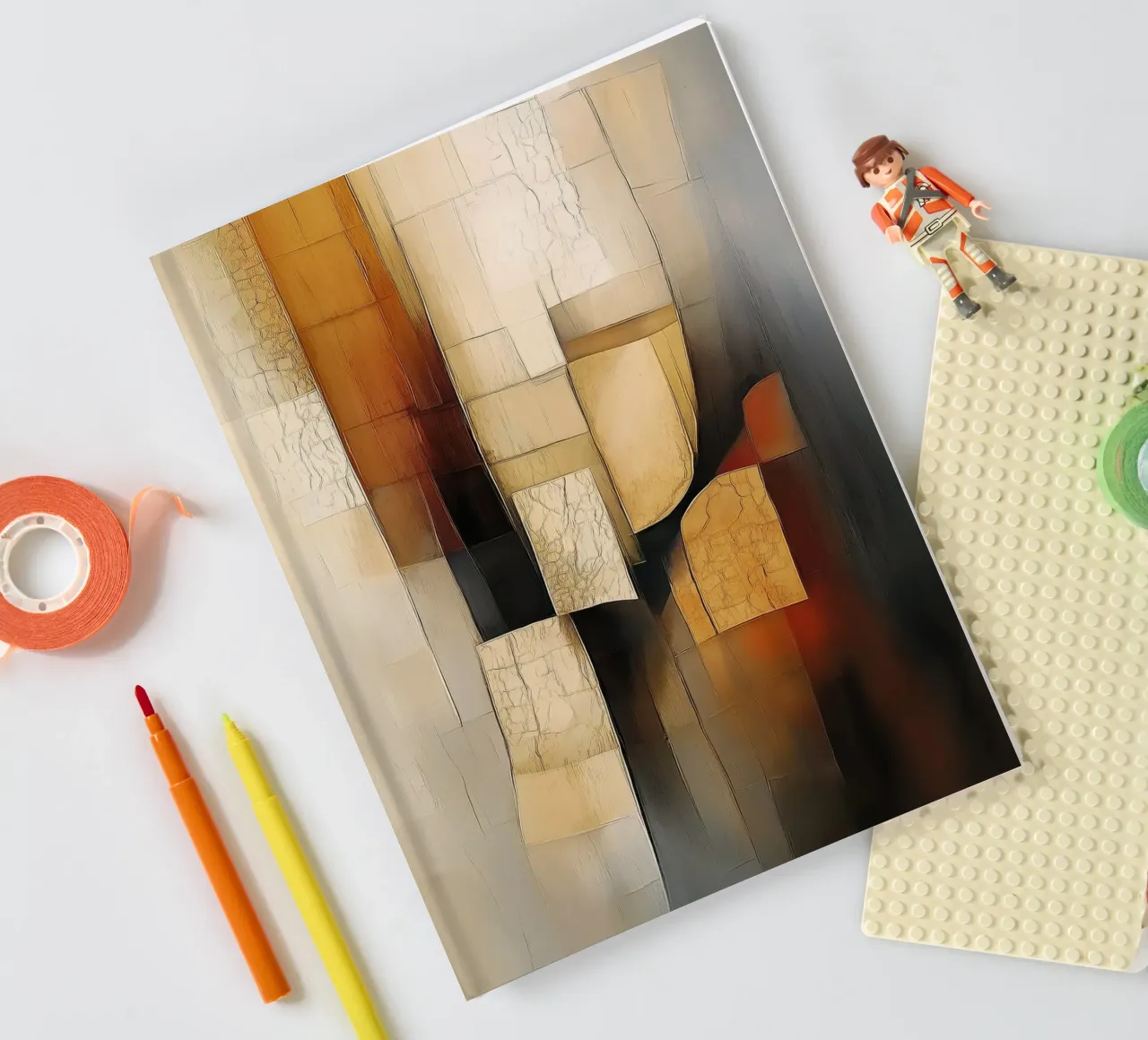 Modern art in brown tones notebook by Imagine