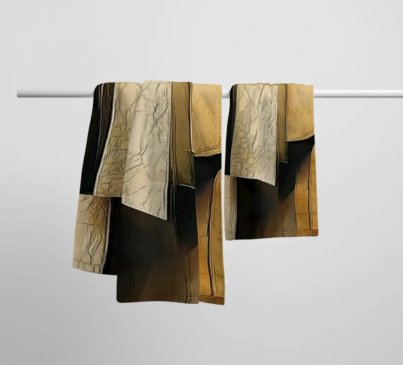 Moderne kunst in bruine tinten badhanddoek van Imagine