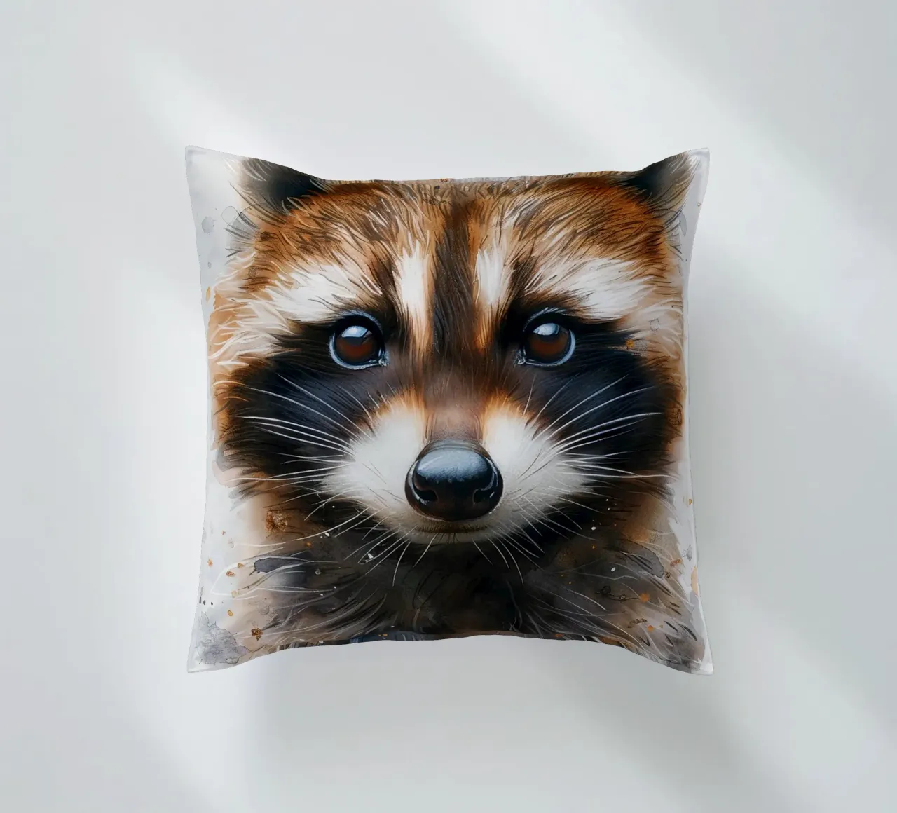 Baby Raccoon decorative cushion by Mateo