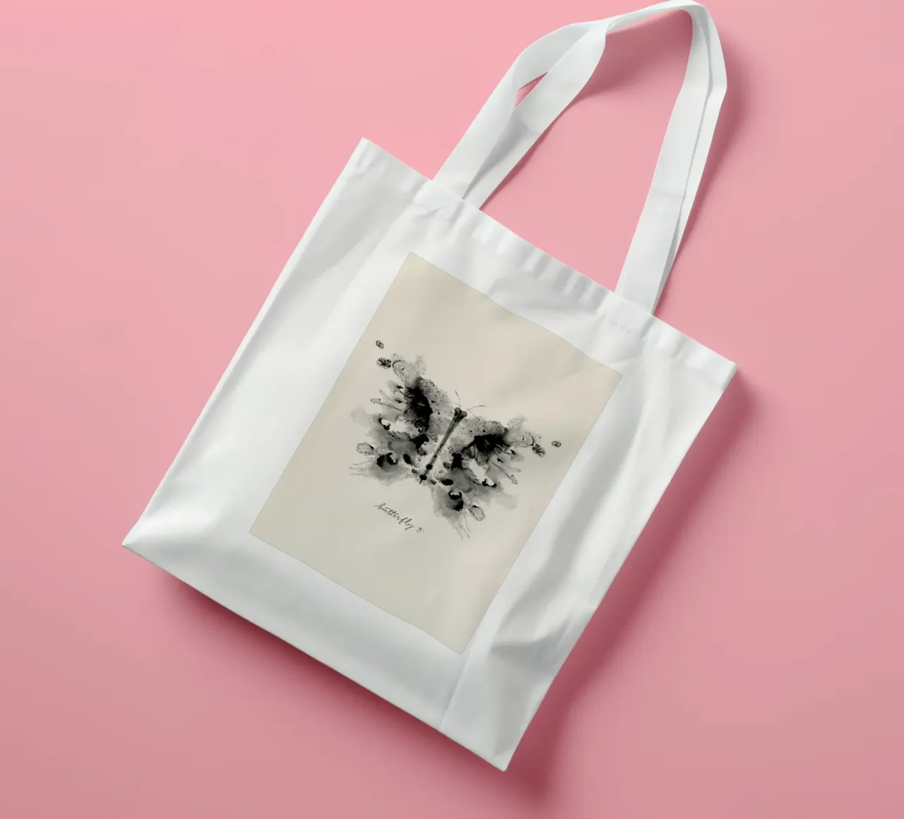 Ink Butterfly Greyscale tote bag by Flora & Fauna