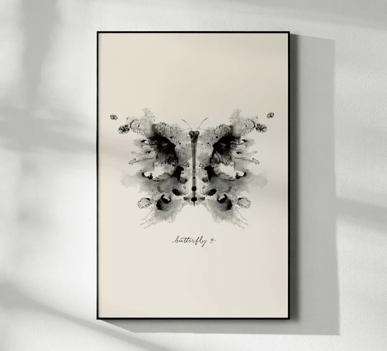 Ink Butterfly Greyscale acrylic glass by Flora & Fauna