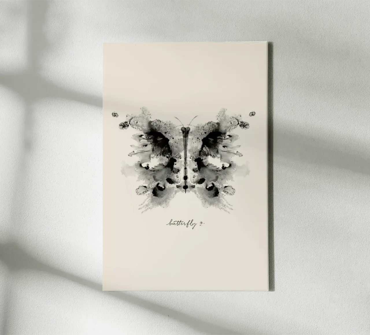 Ink Butterfly Greyscale tela con Cornice a cassetta da Flora & Fauna