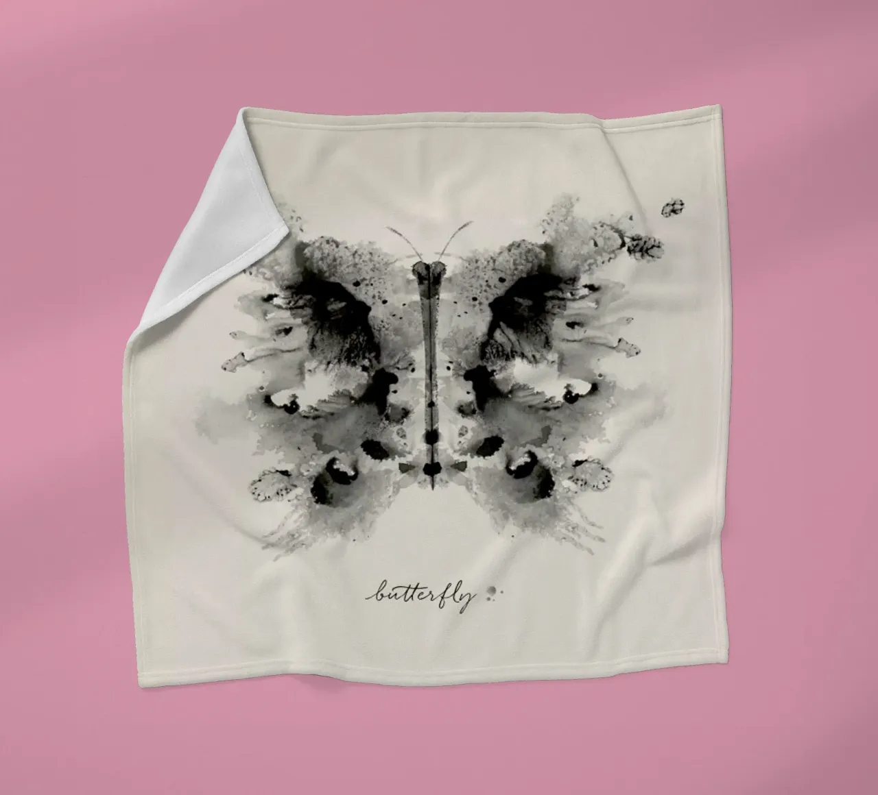 Ink Butterfly Greyscale coperta in pile da Flora & Fauna