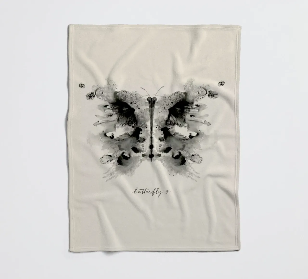 Ink Butterfly Greyscale coperta in pile da Flora & Fauna