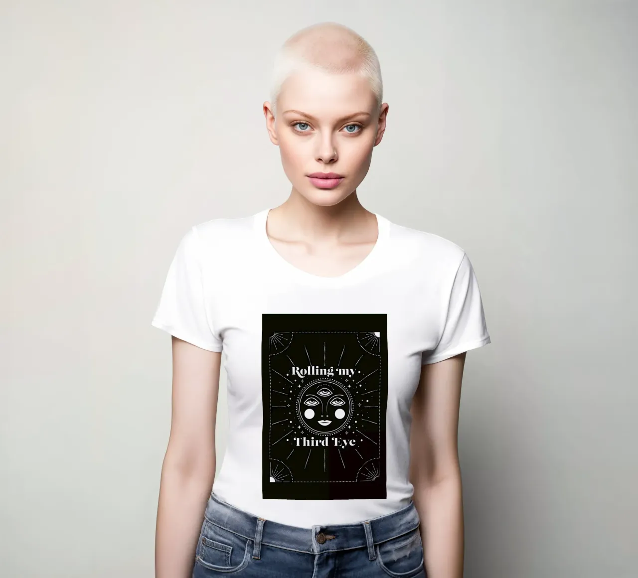 Rolling Third Eye t-shirt da donna da cafelab