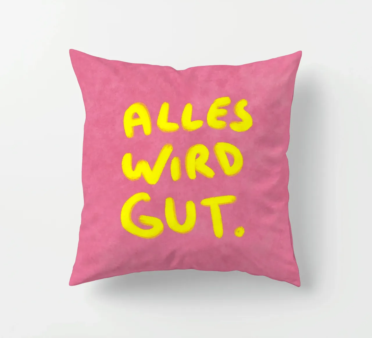 Alles wird Gut - handgemalter Spruch cuscino da Illustration Raissa Oltmanns