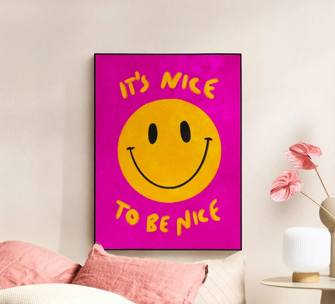 It's nice to be nice - Smiley plexiglass da Illustration Raissa Oltmanns