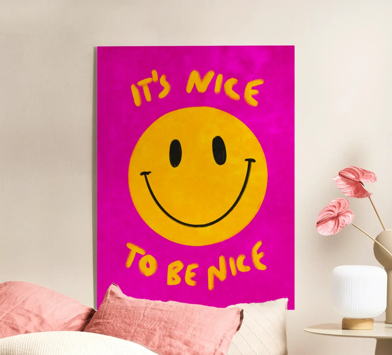 It's nice to be nice - Smiley plexiglass da Illustration Raissa Oltmanns