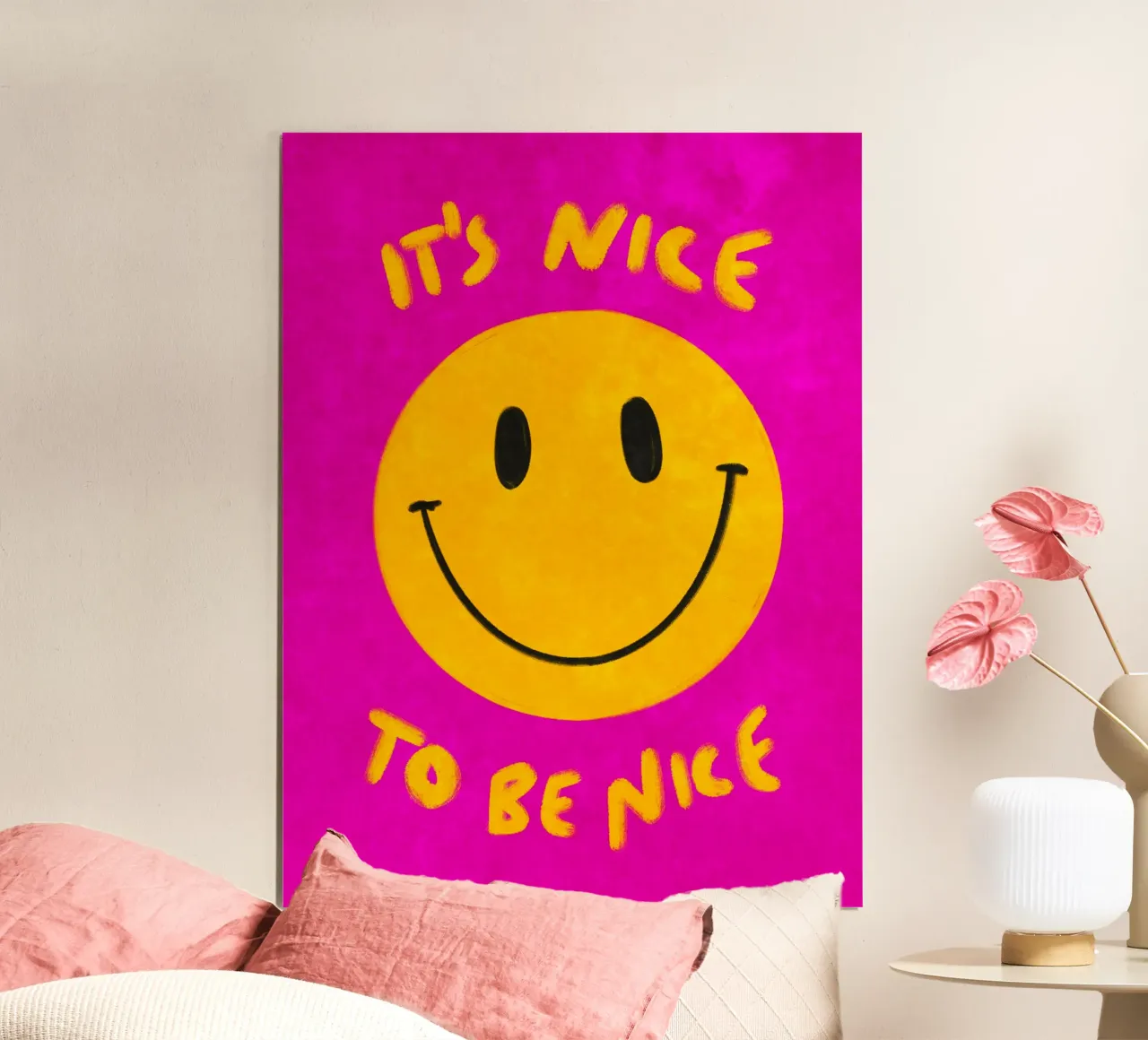 It's nice to be nice - Smiley carta hahnemühle da Illustration Raissa Oltmanns