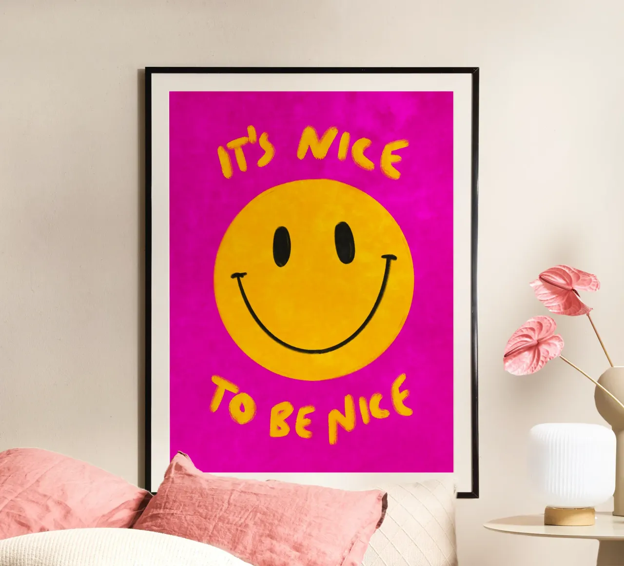 It's nice to be nice - Smiley carta hahnemühle da Illustration Raissa Oltmanns