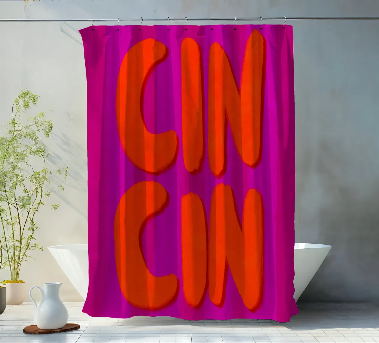 CIN CIN - Handlettering tenda da doccia da Illustration Raissa Oltmanns