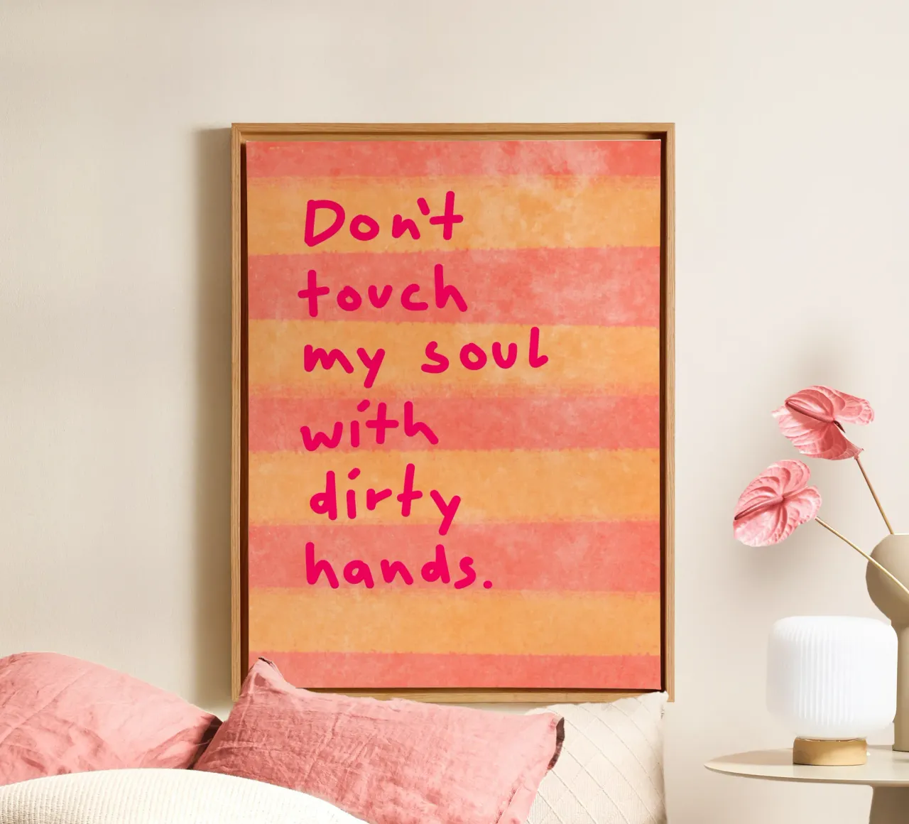 Don't touch my soul with dirty hands tela con Cornice a cassetta da Illustration Raissa Oltmanns