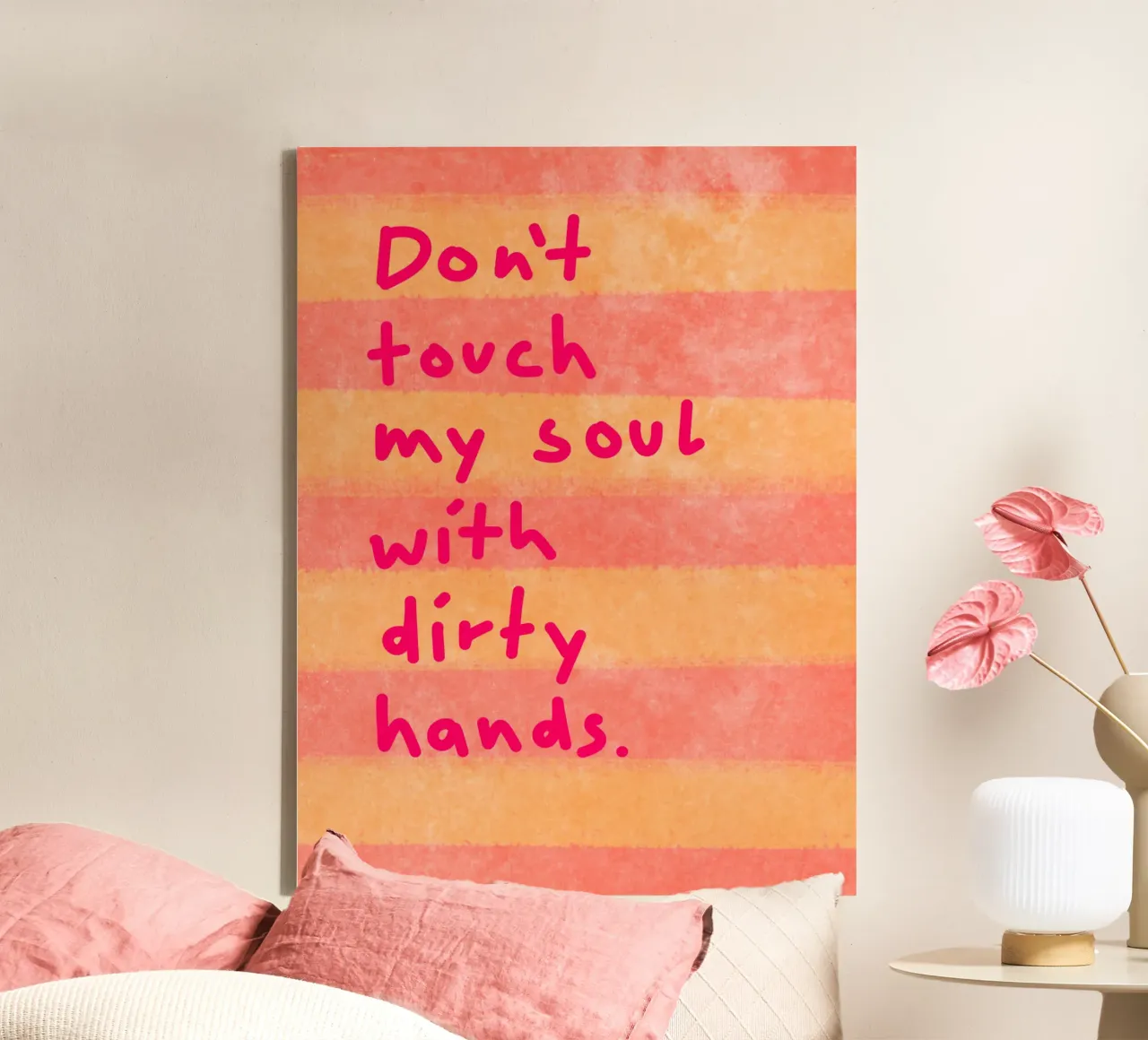 Don't touch my soul with dirty hands tela con Cornice a cassetta da Illustration Raissa Oltmanns