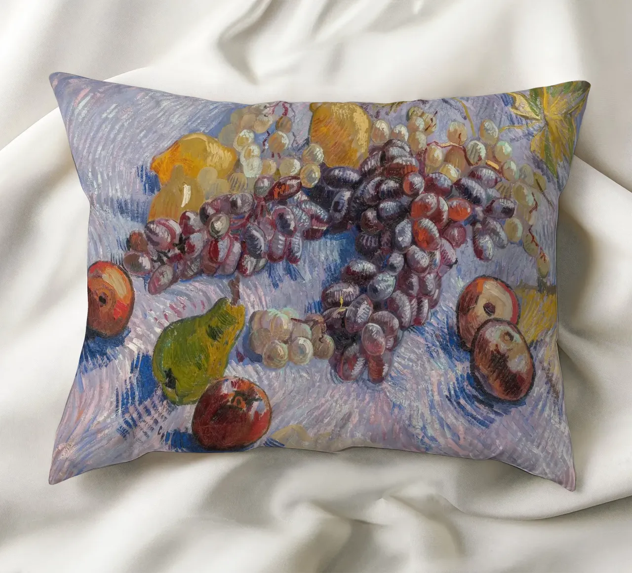 van Gogh, uva, mele, limoni e pere cuscino da Carinaprint