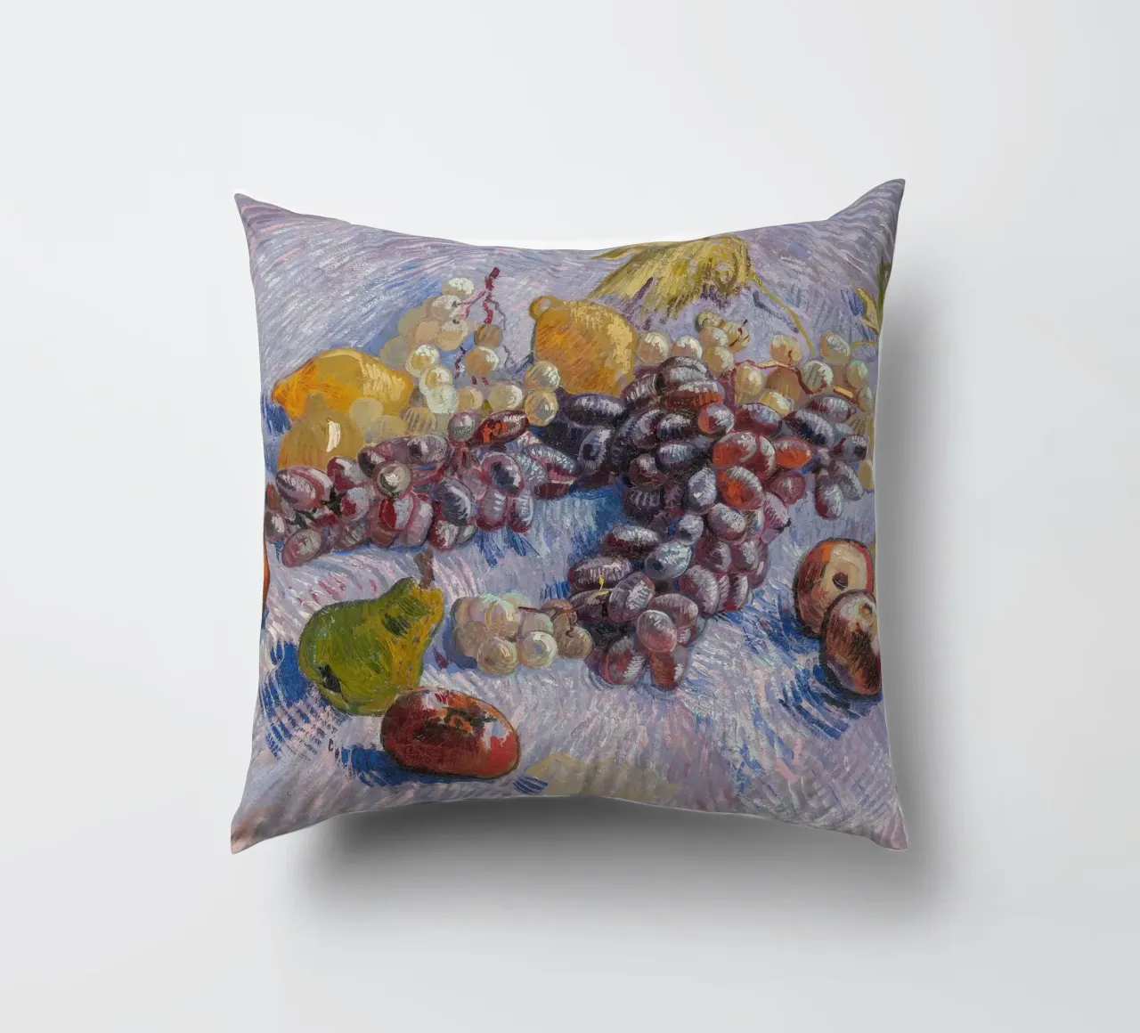 van Gogh, uva, mele, limoni e pere cuscino da Carinaprint