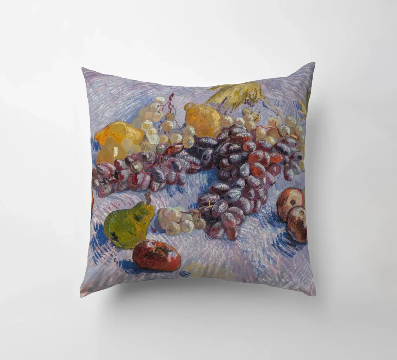 van Gogh, uva, mele, limoni e pere cuscino da Carinaprint