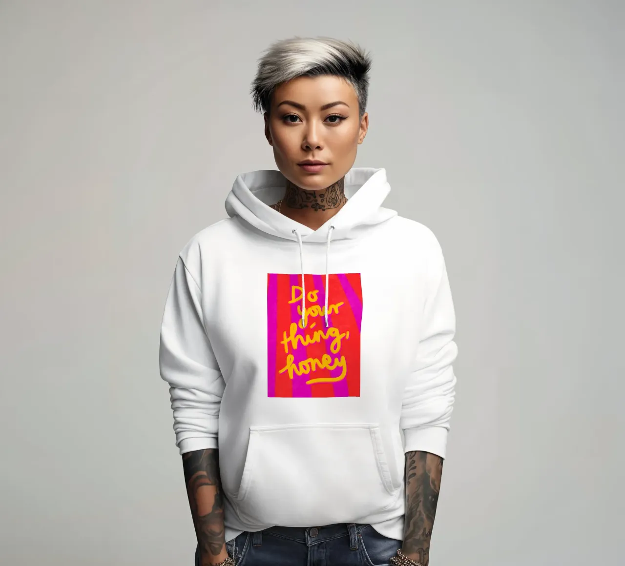 Do your Thing, honey felpa con cappuccio da Illustration Raissa Oltmanns