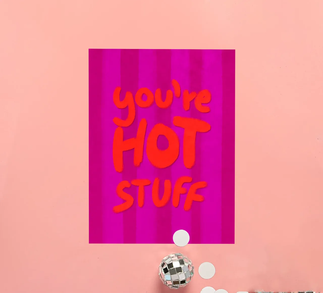 You're HOT Stuff - handlettering autocollant de Illustration Raissa Oltmanns