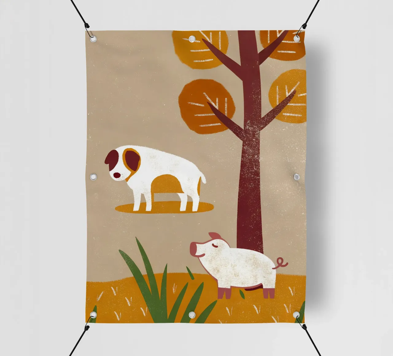 Cane e maiale Retro Pop telo in pvc da THE LATEST SHOP