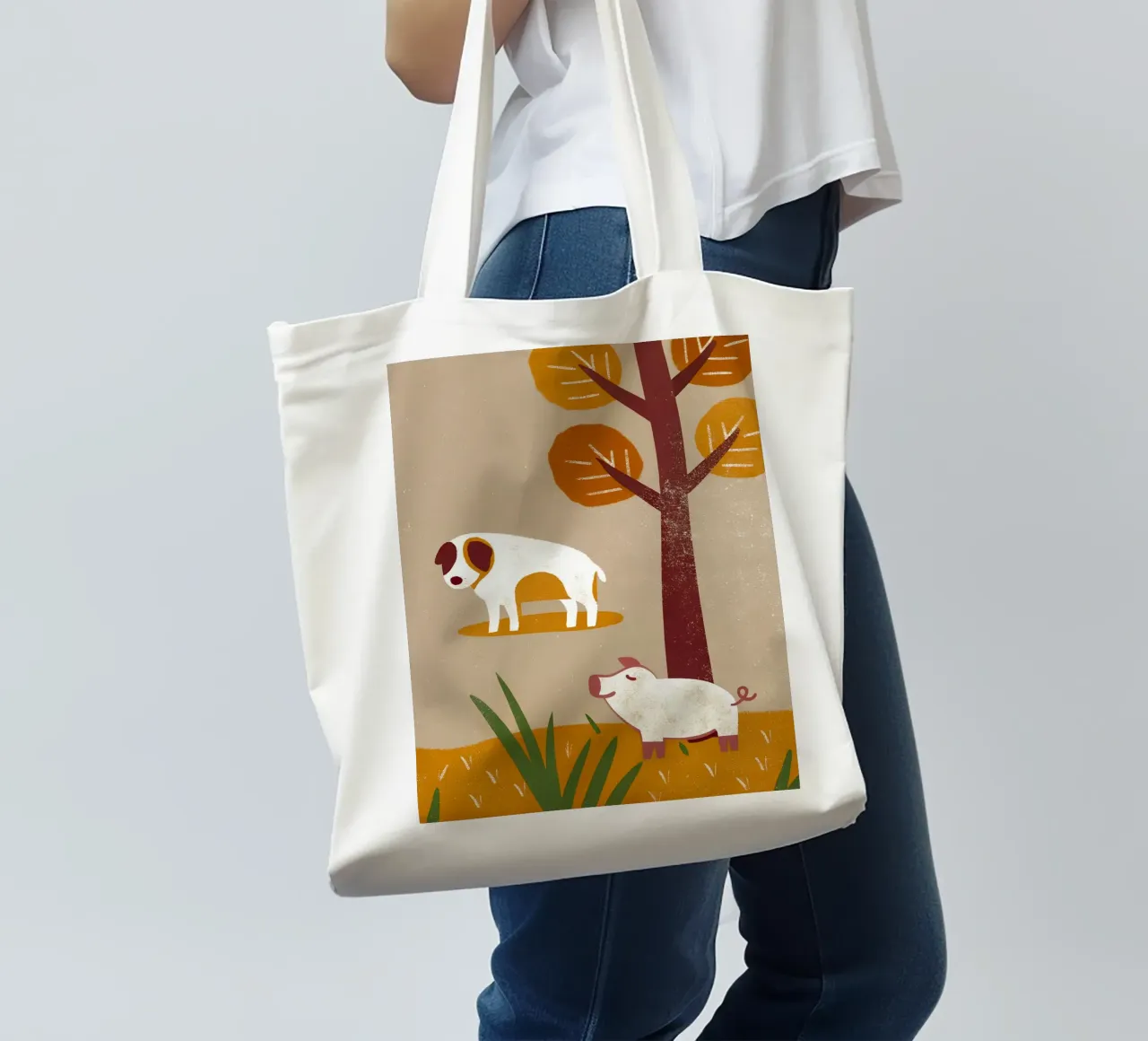Cane e maiale Retro Pop borsa in juta da THE LATEST SHOP