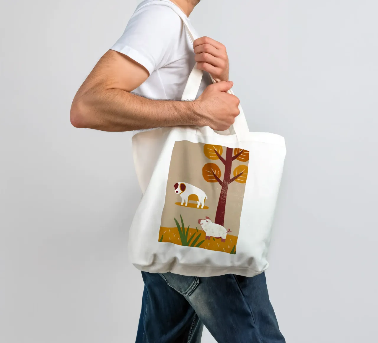 Cane e maiale Retro Pop borsa in juta da THE LATEST SHOP