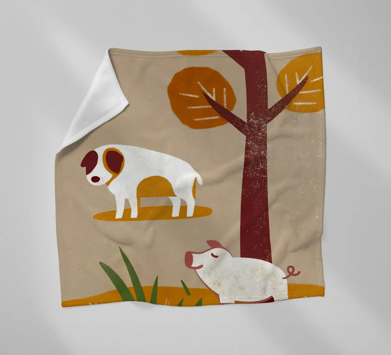 Cane e maiale Retro Pop coperta in pile da THE LATEST SHOP