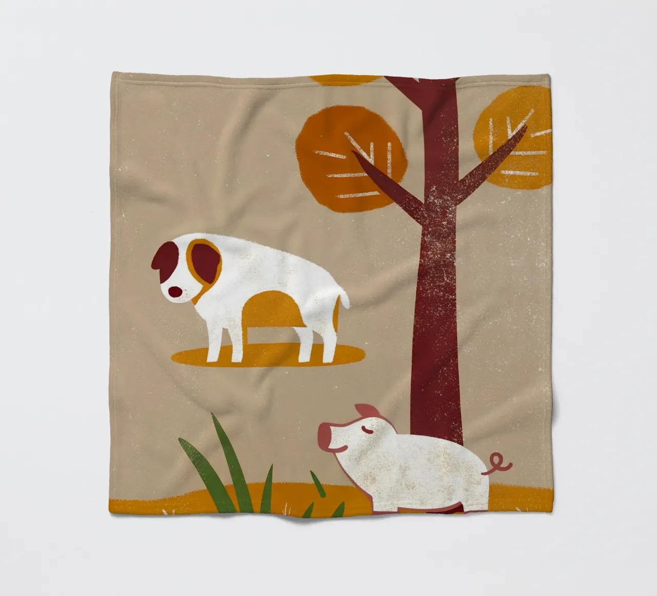 Cane e maiale Retro Pop coperta in pile da THE LATEST SHOP
