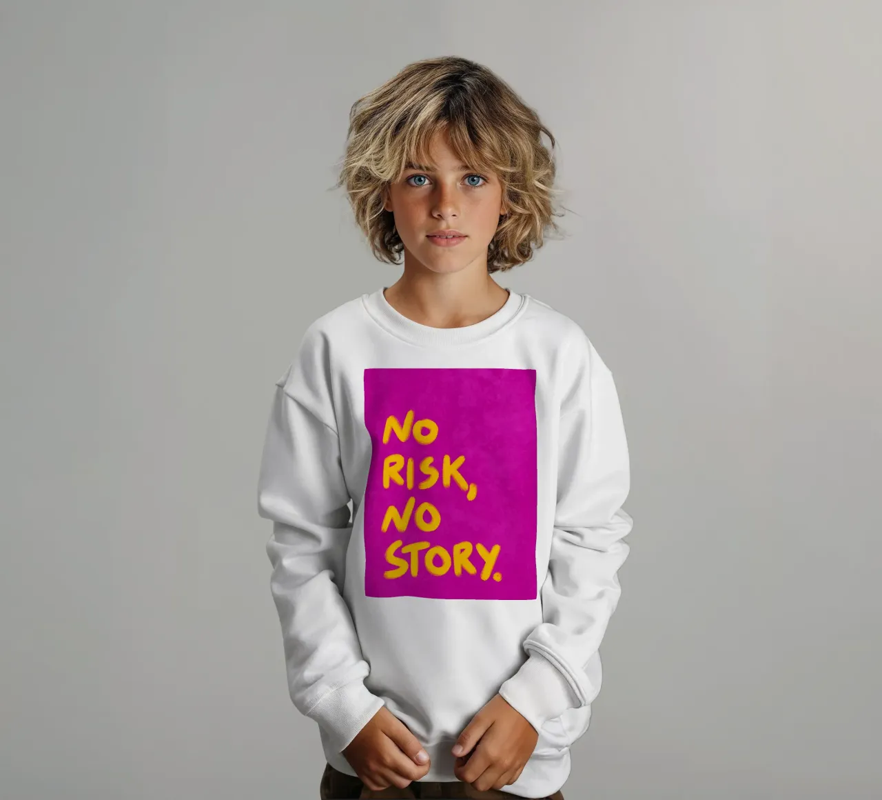 No risk, no story felpa bambino da Illustration Raissa Oltmanns