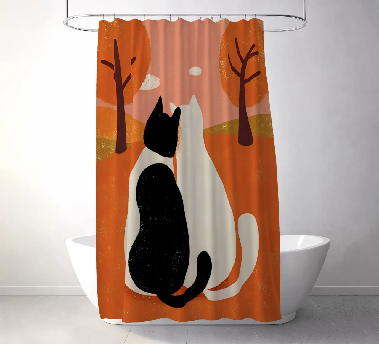 Due gatti pop retrò tenda da doccia da THE LATEST SHOP