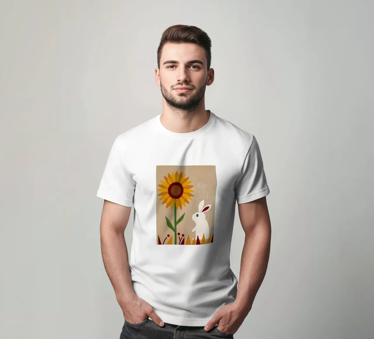 Girasole e coniglio Retro Pop t-shirt da THE LATEST SHOP