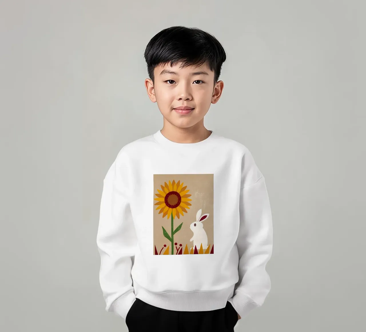 Girasole e coniglio Retro Pop felpa bambino da THE LATEST SHOP